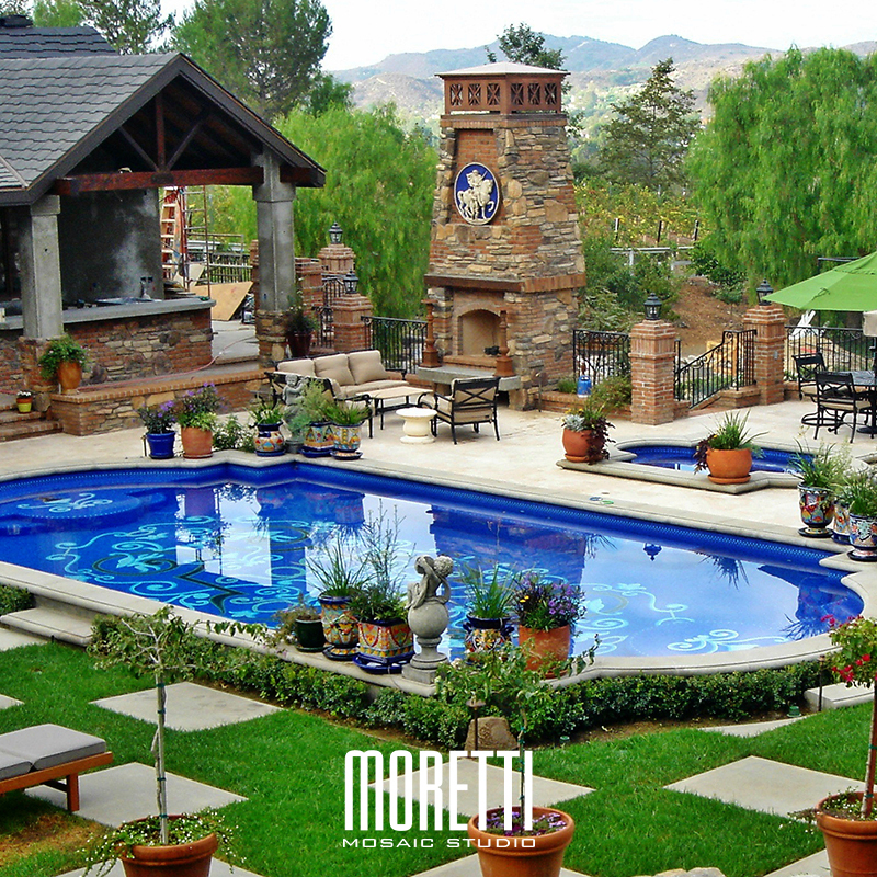 All glass tile pool