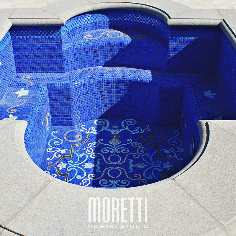All glass tile pool